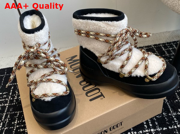 Moon Boot Luna Black Shearling Boots Replica