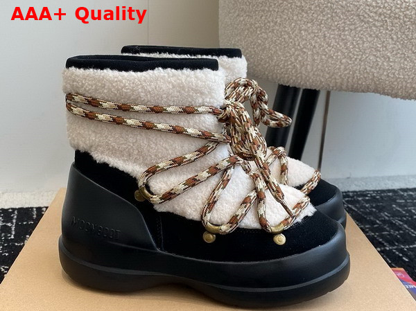 Moon Boot Luna Black Shearling Boots Replica