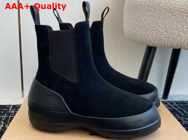 Moon Boot Luna Black Suede Chelsea Boots 23539131 Replica