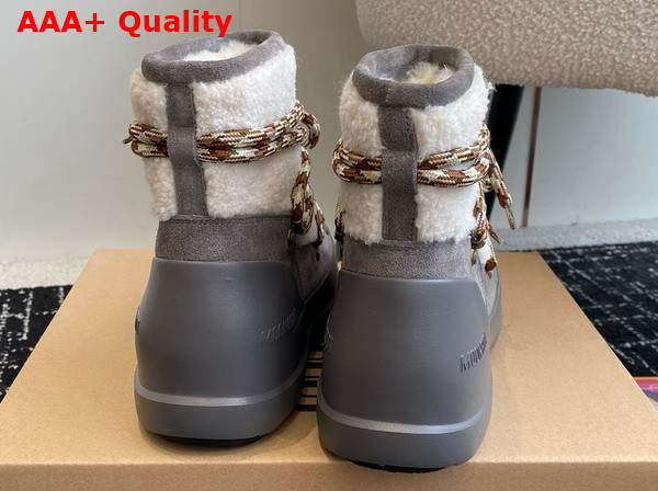 Moon Boot Luna Grey Shearling Boots Replica