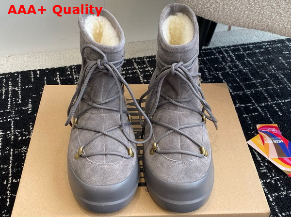 Moon Boot Luna Grey Suede Boots Replica