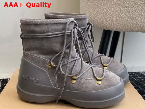 Moon Boot Luna Grey Suede Boots Replica