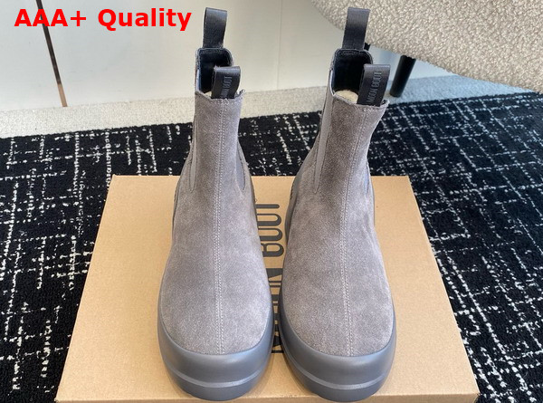 Moon Boot Luna Grey Suede Chelsea Boots 23539128 Replica