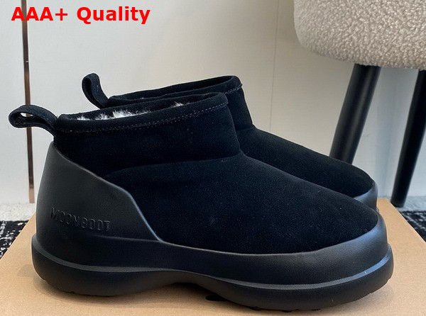 Moon Boot Luna Low Black Suede Boots 23539127 Replica