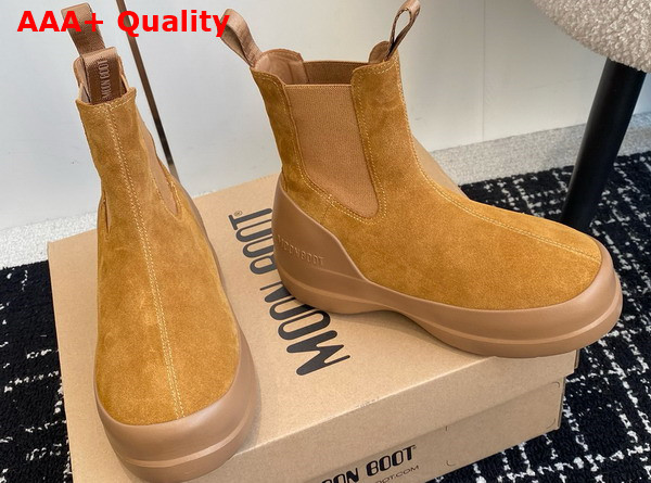 Moon Boot Luna Sand Suede Chelsea Boots 23539129 Replica