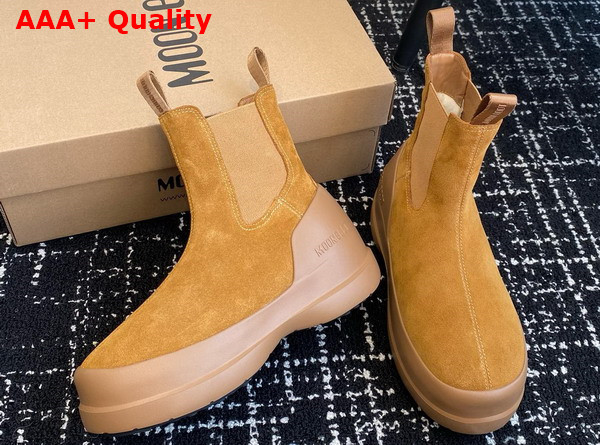 Moon Boot Luna Sand Suede Chelsea Boots 23539129 Replica