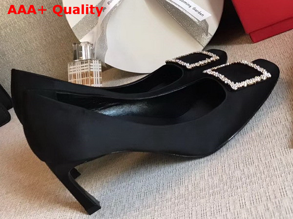 Roger Vivier Belle Vivier Trompette Pumps in Black Silk Satin Replica