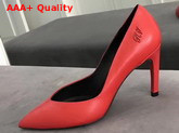 Roger Vivier Choc Real Pumps in Red Leather with Embossed Tone On Tone Monogram Replica