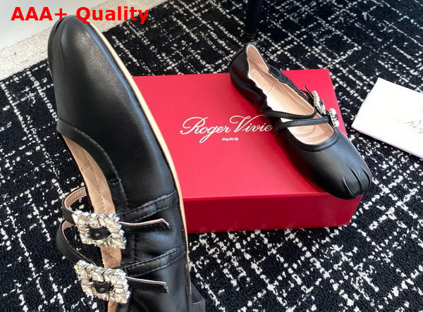 Roger Vivier Mary Janes in Nappa Leather Black Replica