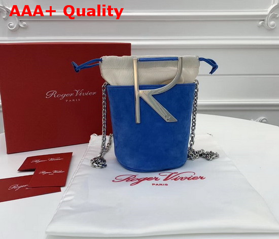 Roger Vivier RV Mini Bag in Light Blue Suede Replica