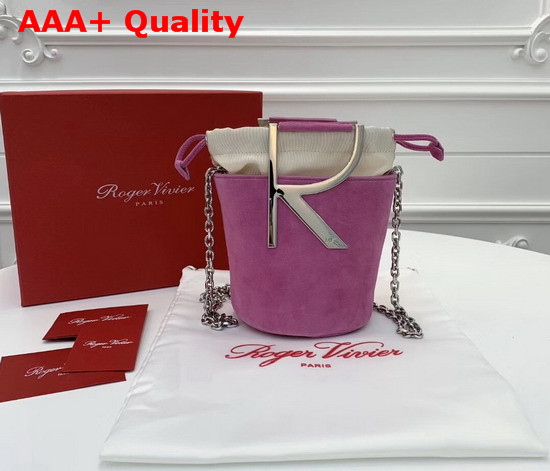 Roger Vivier RV Mini Bag in Pink Suede Replica