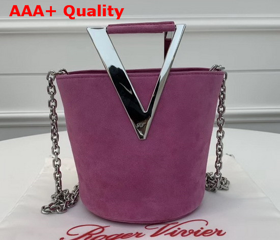 Roger Vivier RV Mini Bag in Pink Suede Replica