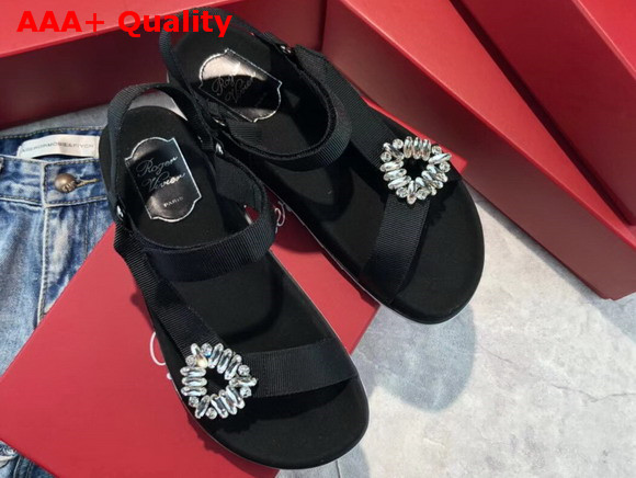 Roger Vivier Trekky Viv Sandals with Gros Grain Panels Replica