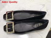 Roger Vivier Trompette Ballerinas in Black Patent Leather Replica