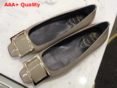 Roger Vivier Trompette Ballerinas in Grey Patent Leather Replica