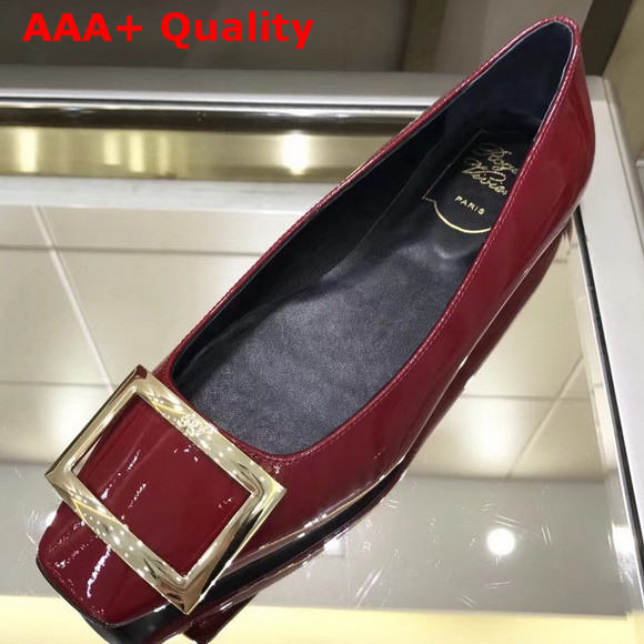 Roger Vivier Trompette Ballerinas in Oxblood Patent Leather Replica