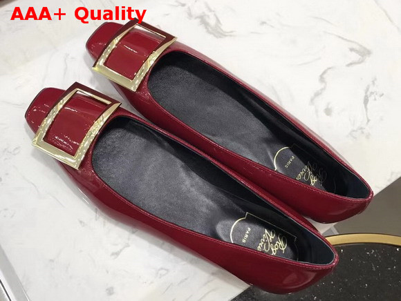 Roger Vivier Trompette Ballerinas in Oxblood Patent Leather Replica