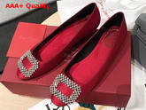 Roger Vivier Vertigo Diadem Ballerinas in Red Silk Satin Replica