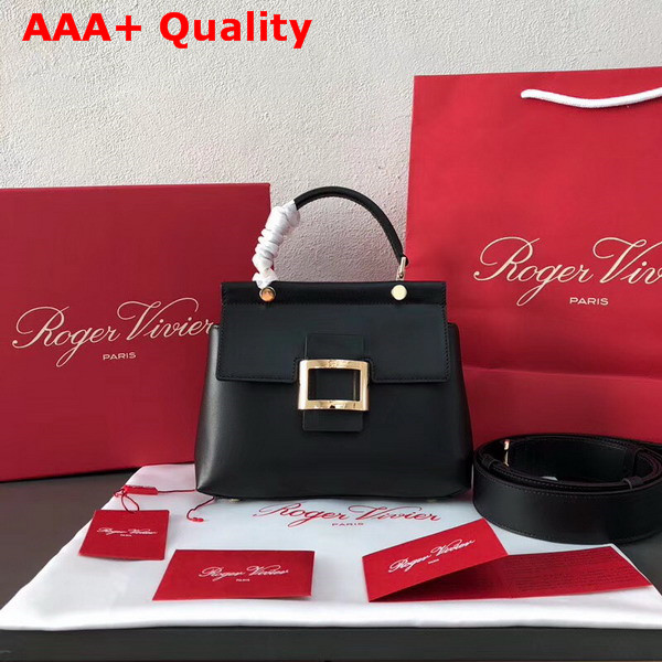 Roger Vivier Viv Cabas Mini in Black Leather Replica