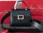 Roger Vivier Viv Cabas Mini in Black Leather Replica