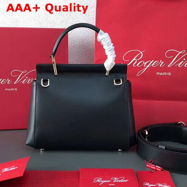 Roger Vivier Viv Cabas Mini in Black Leather Replica