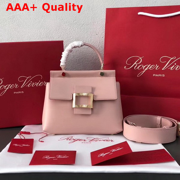 Roger Vivier Viv Cabas Mini in Pink Leather Replica