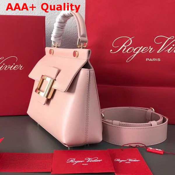 Roger Vivier Viv Cabas Mini in Pink Leather Replica