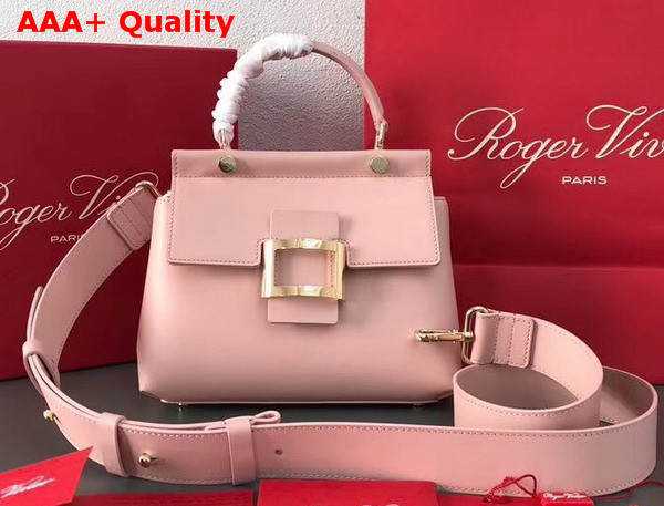 Roger Vivier Viv Cabas Mini in Pink Leather Replica