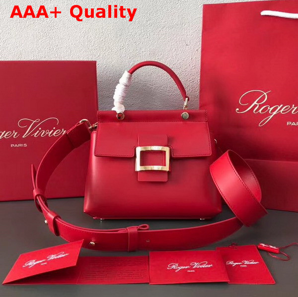 Roger Vivier Viv Cabas Mini in Red Leather Replica