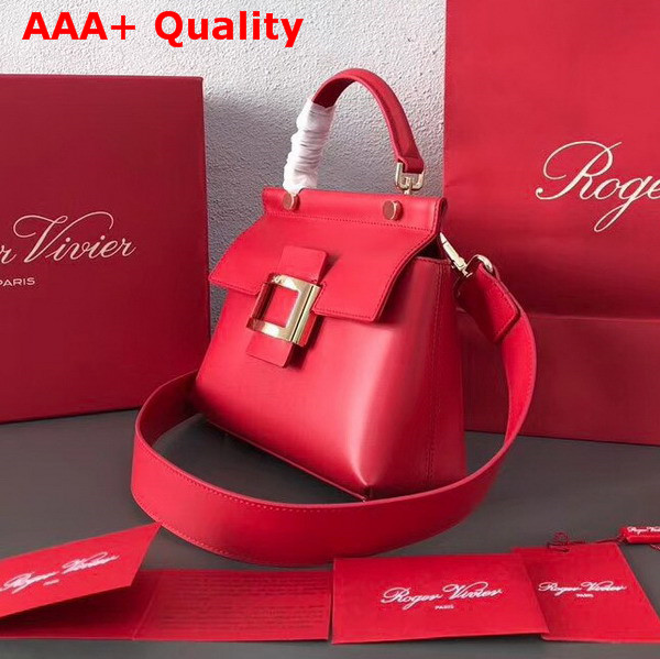 Roger Vivier Viv Cabas Mini in Red Leather Replica