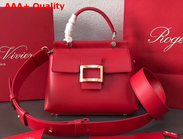 Roger Vivier Viv Cabas Mini in Red Leather Replica