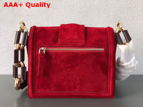 Roger Vivier Viv Mini Bow Suede Shoulder Bag in Red Suede Replica