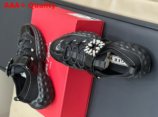 Roger Vivier Viv Run Light Sneakers in Black Fabric Replica