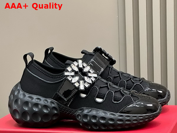 Roger Vivier Viv Run Light Sneakers in Black Fabric Replica