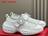 Roger Vivier Viv Run Light Sneakers in White Fabric Replica