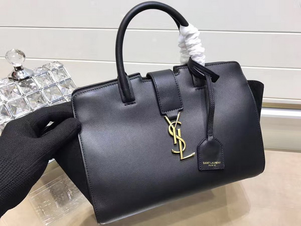 Baby Monogram Saint Laurent Downtown Cabas YSL Bag in Black Leather and Suede For Sale