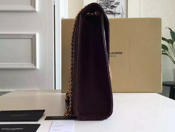 Large Monogram Saint Laurent Satchel in Bordeaux Grain Leather for Sale