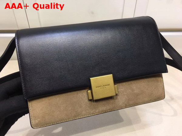 Medium Bellechasse Saint Laurent Bag in Black Leather and Taupe Suede Replica