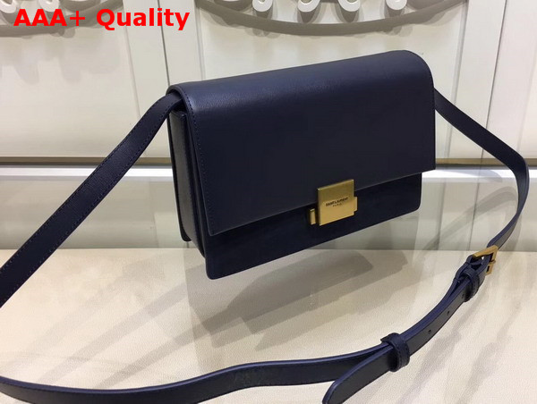 Medium Bellechasse Saint Laurent Bag in Navy Blue Leather and Suede Replica