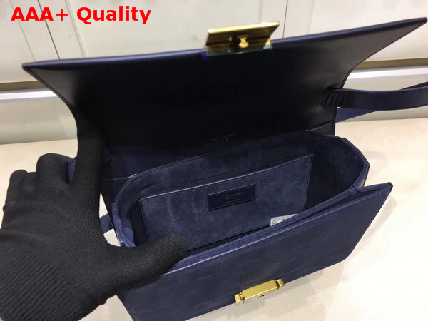 Medium Bellechasse Saint Laurent Bag in Navy Blue Leather and Suede Replica