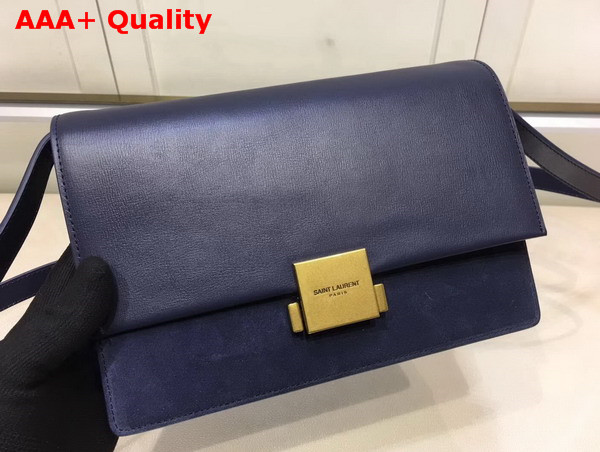 Medium Bellechasse Saint Laurent Bag in Navy Blue Leather and Suede Replica