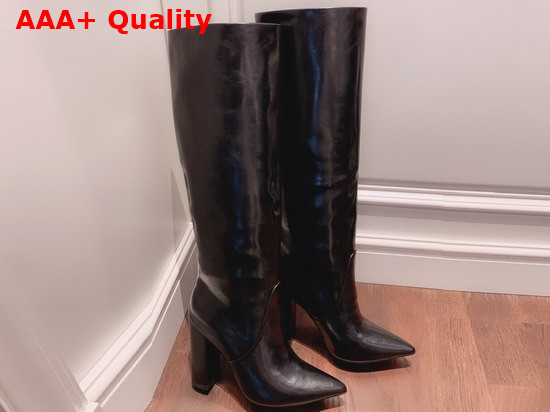 Saint Laurent 68 Boots in Black Smooth Leather Replica