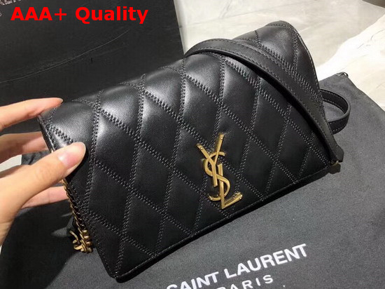 Saint Laurent Angie Chain Bag in Black Diamond Quilted Lambskin Replica