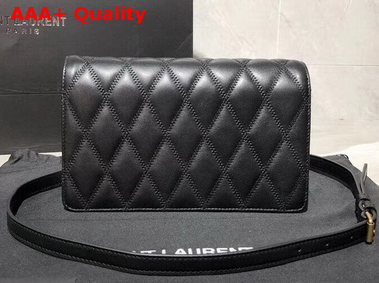 Saint Laurent Angie Chain Bag in Black Diamond Quilted Lambskin Replica