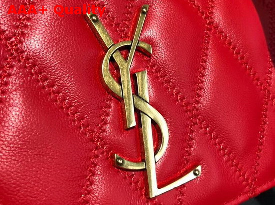 Saint Laurent Angie Chain Bag in Eros Red Diamond Quilted Lambskin Replica