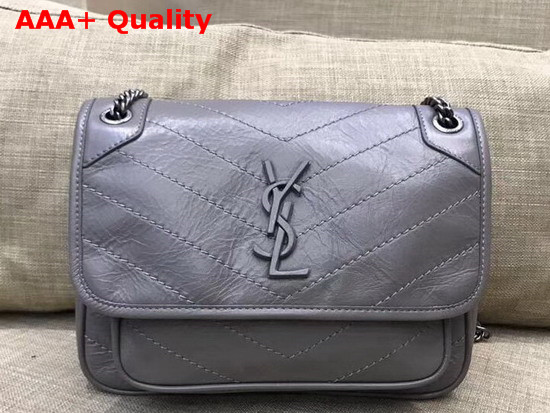 Saint Laurent Baby Niki Chain Bag in Light Grey Replica