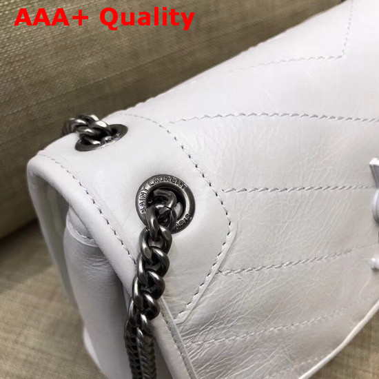 Saint Laurent Baby Niki Chain Bag in White Real Leather Replica