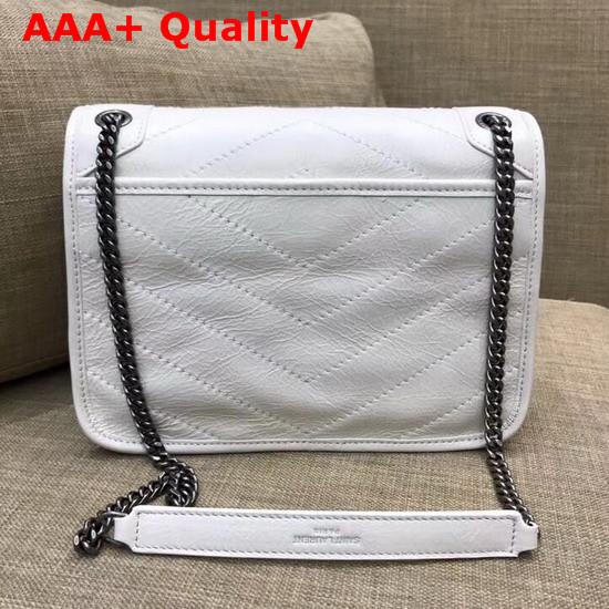 Saint Laurent Baby Niki Chain Bag in White Real Leather Replica