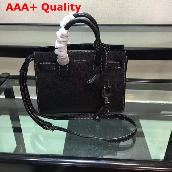 Saint Laurent Baby Sac De Jour Souple Bag in Black Grained Leather Replica