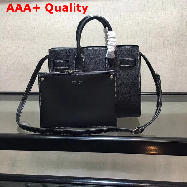 Saint Laurent Baby Sac De Jour Souple Bag in Black Grained Leather Replica